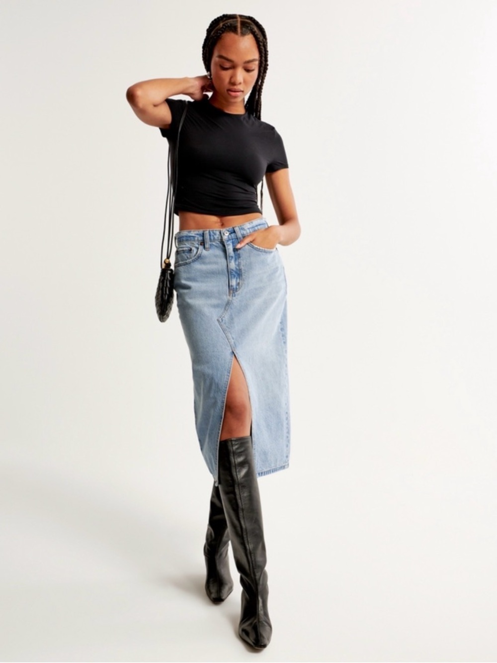 Abercrombie Denim Midi Skirt - size 29